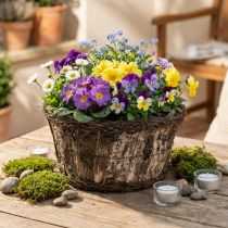 Artikel Blumentopf aus Birkenrinde und Reben Ø28cm H15cm Naturfarben