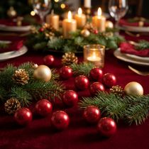 Artikel Deko-Kunststoffperlen Ø2cm Rot 12 Stück für Bastel- und Weihnachtsdekoration