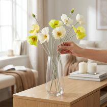 Artikel Künstliche Mohnblumen 95cm Gelb aus Polyester und Kunststoff
