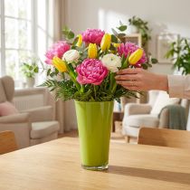 Artikel Vase Grün Kunststoff Blumenvase Fizzy Ø16,5cm H27cm