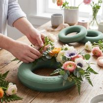 Artikel Steckschaumring Grün Ø25cm aus Nasssteckschaum – 4 Stück