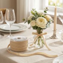 Artikel Dekoband Samtband Geschenkband 10mm Beige 20m Polyamid