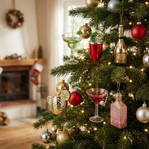 Artikel Cocktail Christbaumschmuck aus Kunststoff, 6 Anhänger bis 14 cm