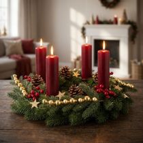Artikel Künstlicher Tannenzweig mit goldfarbenen Mini-Christbaumkugeln, 46 cm, 2 Stück