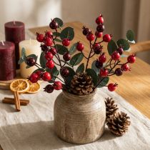 Artikel Künstlicher Granatapfelzweig, 19 cm, rot, 4 Stück, für Vase und Gestecke