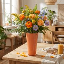 Artikel Blumenvase aus Kunststoff Orange-Weiß Ø16,5 cm H27 cm