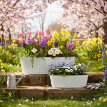 Artikel Schale Oval Metall in Weiß Silber 32,5cm/37cm Set 2St