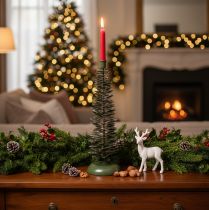 Artikel Kerzenständer Metall Tannenbaum-Optik Grün 45cm