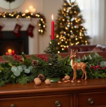 Artikel Kerzenständer Tannenbaum Grün Metall 28 cm Innenbereich