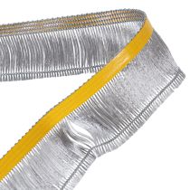 Artikel Selbstklebendes Haarfransenband aus Acetat-Viskose in Silber, 25m Länge, Fransenhöhe 32mm, Breite 40mm