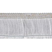 Artikel Selbstklebendes Haarfransenband aus Acetat-Viskose in Silber, 25m Länge, Fransenhöhe 32mm, Breite 40mm