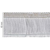 Artikel Selbstklebendes Haarfransenband aus Acetat-Viskose in Silber, 25m Länge, Fransenhöhe 32mm, Breite 40mm
