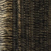 Artikel Fransenborte aus Textil Schwarz-Gold 4cm x 25m für Kranzdeko und Trauerband