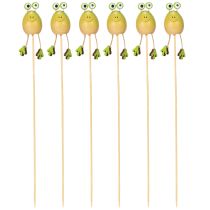Artikel Frosch Gartenstecker aus Holz 34 cm Grün für Pflanzenkübel 6er-Set