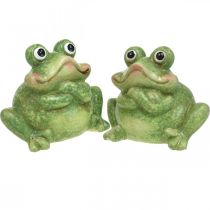 Deko Frosch Keramik , Froschpaar Keramik, Sommerdeko 14cm 2St