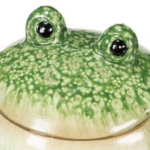 Artikel Deko Frosch Figur aus Keramik grün 11 cm Set aus 2 Stück für Wohn- und Gartendekoration
