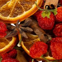 Artikel Getrocknetes Deko-Set mit Orangenscheiben Zimtstangen Sternanis Holzsternen und Paprika 70g Naturtöne