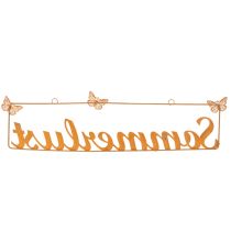 Artikel Gartendekoration aus Metall, Hänger mit Schmetterlingen und Schriftzug „Sommerlust“, Edelrost, Länge 54,5 cm, Höhe 14 cm