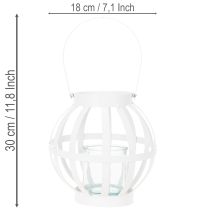 Artikel Gartenlaterne aus Metall mit Glas-Windlicht Ø18,5 cm Weiß