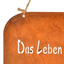 Artikel Gartenschild Rost Metall mit Spruch Das Leben 35x30cm