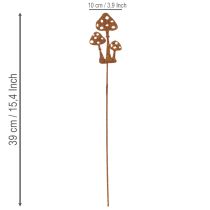 Artikel Gartenstecker aus Metall mit Edelrost-Optik Fliegenpilz 10 cm 6 Stück