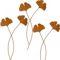 Artikel Gartenstecker Rost Gingkoblatt Beetstecker 7x5cm 6St