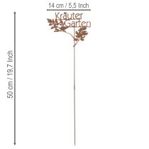 Artikel Gartenstecker Metall Kräutergarten Rostoptik 14x17cm für Beete und Hochbeete, 4 Stück