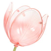 Artikel Gartenstecker Tulpe aus Metall und Glas 94cm Pink