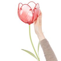 Artikel Gartenstecker Tulpe aus Glas Rot 94cm