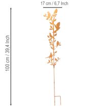 Artikel Metall-Gartenstecker Zweig mit Vogelmotiv Edelrost 100 cm