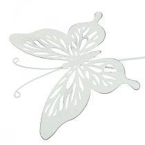 Gartenstecker Metall Schmetterling Weiß 14×12,5/52cm 2St