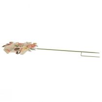Artikel Gartenstecker aus Metall mit Vogelhaus und Blumenmotiv, Grün, Bunt, 76,5cm