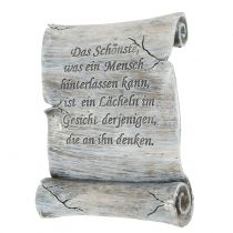 Gedenkstein Schriftrolle Grau 12,5cm x 16,5cm