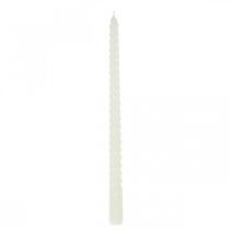 Gedrehte Kerzen Spiralkerzen Creme Ø2,2cm H30cm 2St