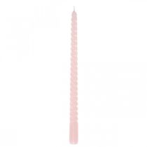 Gedrehte Kerzen Spiralkerzen Rosa Ø2,2cm H30cm 2St