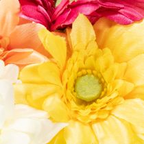 Artikel Künstlicher Gerbera Blumenbund aus Textil und Kunststoff 47 cm in Gelb, Orange, Pink und Weiß