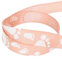 Artikel Geschenkband mit Babyfüßen Rosa 25 mm 16 m Kunststoff