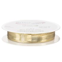 Artikel Geschenkband mit Drahtkante aus Polyester und Polyamid 15mm x 25m Gold