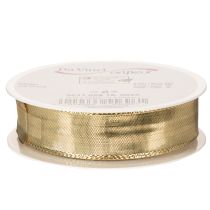 Artikel Geschenkband aus Polyester und Polyamid mit Drahtkante 25mm x 25m Gold