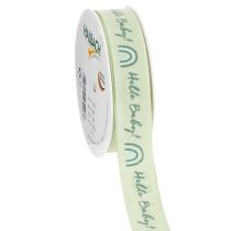 Artikel Geschenkband Hello Baby Dekoband Grün 25mm 16m
