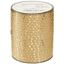 Artikel Geschenkband Kräuselband mit Herzen Gold Braun 10mm 100m