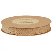 Artikel Geschenkband Papier geflochten Natur Papierband 20mm 10m