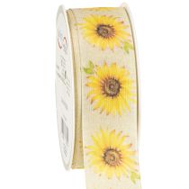 Artikel Geschenkband Sonnenblumen Gelb Schleifenband 40mm 15m