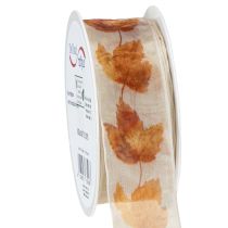 Artikel Geschenkband Webkante Band Herbst Ahornblätter 40mm 15m