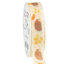Artikel Geschenkband Webkante Band Herbst Igel 15mm 18m