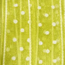Artikel Schleifenband Polyester 1,5 cm x 20 m Grün mit weißen Punkten