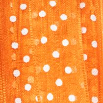 Artikel Geschenkband aus Polyester 1,5 cm x 20 m Orange mit weißen Punkten