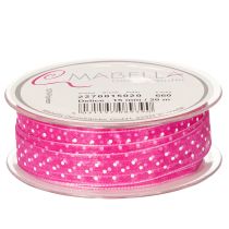 Artikel Geschenkband aus Polyester 2,5 cm x 20 m Rosa mit Punktemuster für Dekoration und Geschenkverpackung