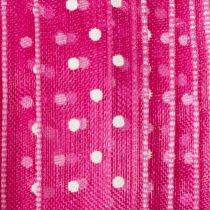 Artikel Geschenkband aus Polyester 2,5 cm x 20 m Rosa mit Punktemuster für Dekoration und Geschenkverpackung