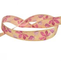 Artikel Geschenkband Lila Herbstlaub Deko Band Herbst 25mm 20m